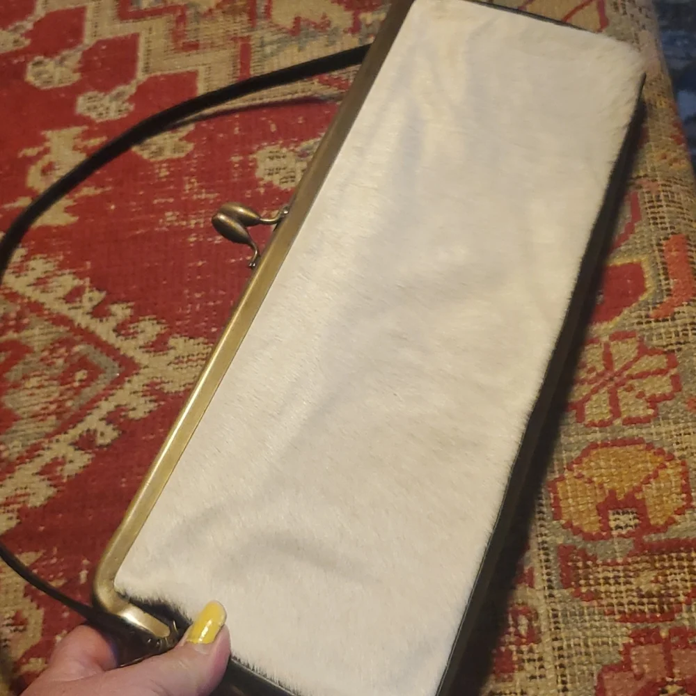 Alexis David High End Authentic Calf Hair on Hide Leather Clutch